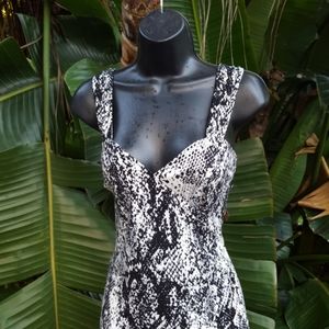 cache snake print body con dress